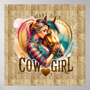 Cute Western Cowgirl heart  Poster