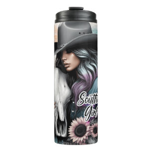 Cute Western Cowgirl Thermal Tumbler