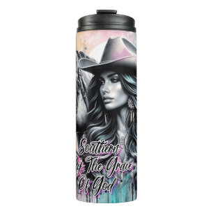 Cute Western Cowgirl Thermal Tumbler