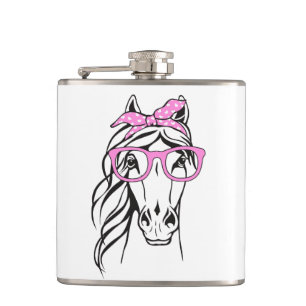 Cute Western Equestrian Gift Horseback Rider Horse Hip Flask