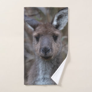 Cute Western Grey Kangaroo Australia Hand Towel