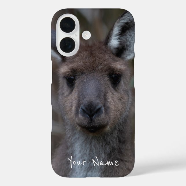 Cute Western Grey Kangaroo Face Close-up Australia Case-Mate iPhone Case (Back)