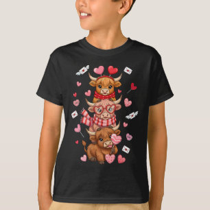 Cute Western Valentine Cows With Hearts T-Shirt