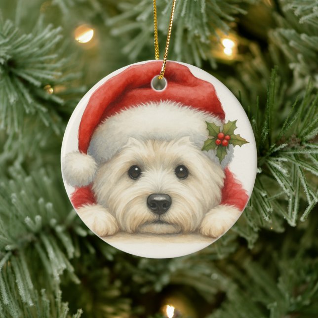 Cute Westie Ceramic Ornament (Tree)