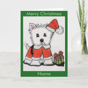 CUTE WESTIE CHRISTMAS CARD mum daughter son nana