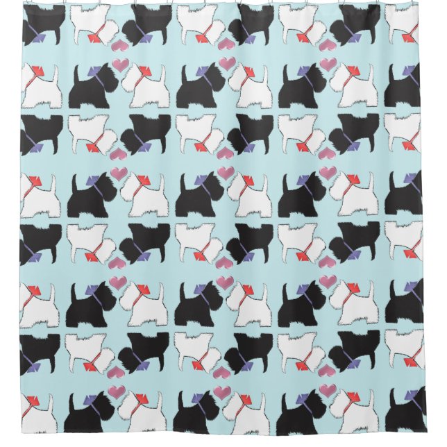Cute Westie Dog Art Shower Curtain (Front)