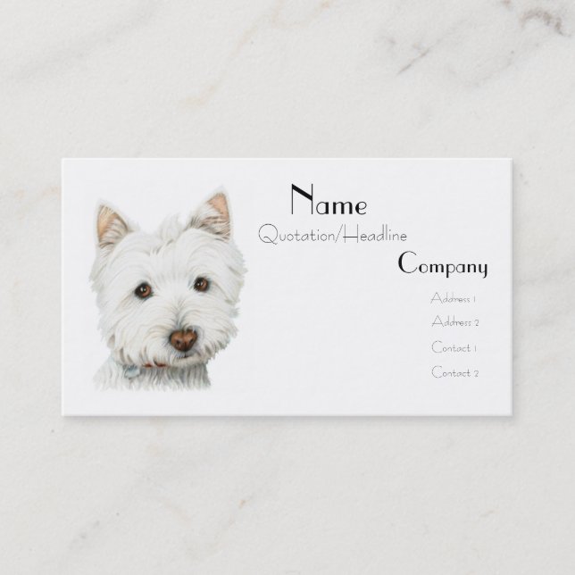 Cute Westie Dog Business Card (Front)