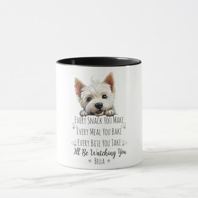 Cute Westie Dog Funny Custom Mug (Center)