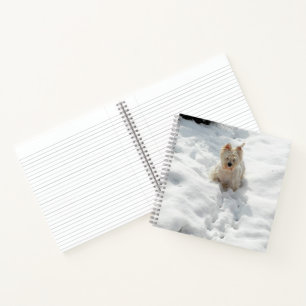 Cute Westie Dog in the Snow 8x8 Notebook Journal