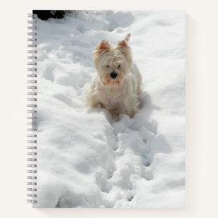 Cute Westie Dog in the Snow Notebook Journal