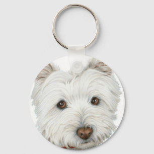 Cute Westie Dog Keychain
