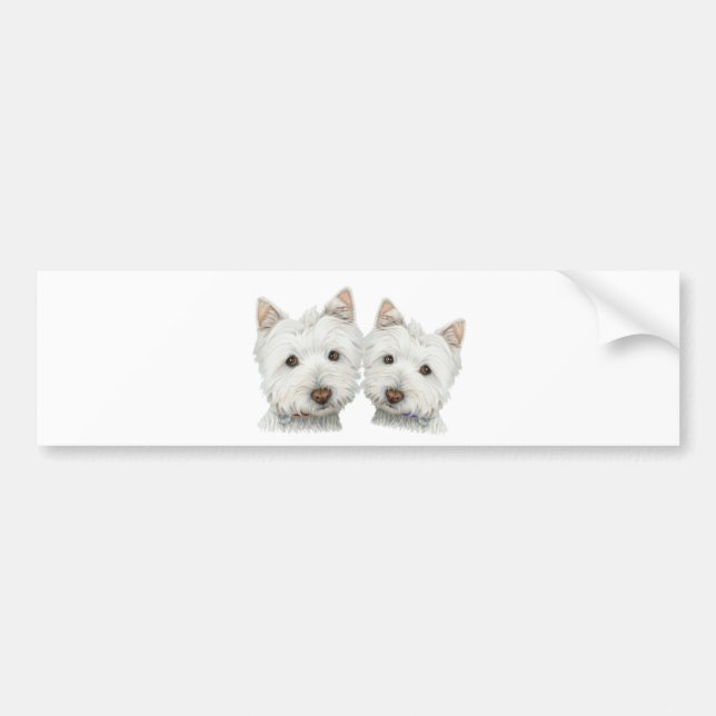 Cute Westie Dogs Bumper Sticker (Front)