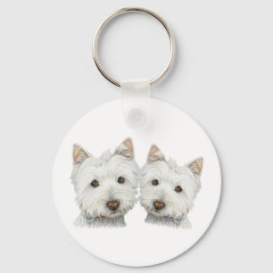 Cute Westie Dogs Keychain