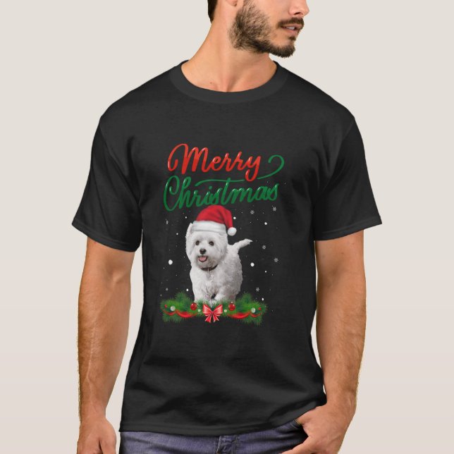 Cute WESTIE Faces Ugly Sweater Dog Santa Costume X (Front)