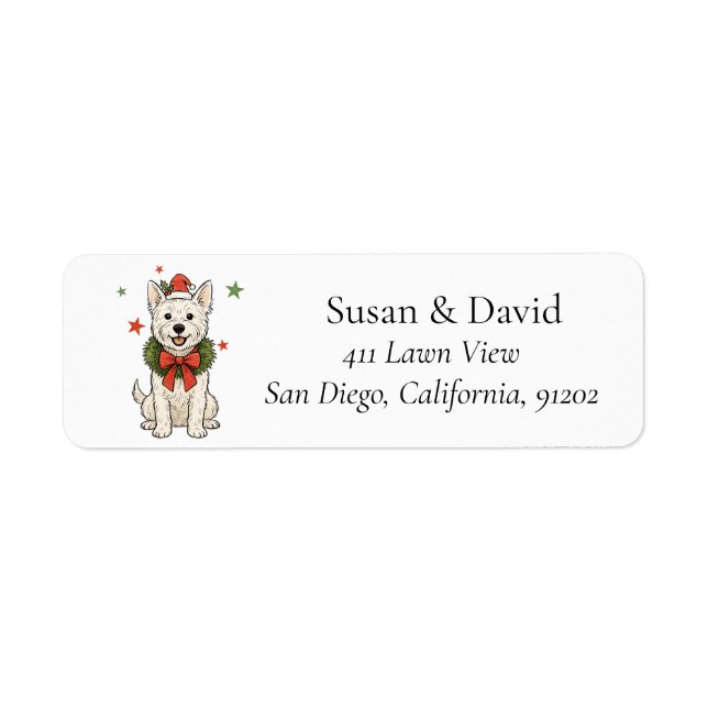Cute Westie White Terrier Dog Wreath (Devant)