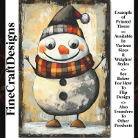 Cute Whacky Rustic Whimsical Snowman BA3 Decoupage