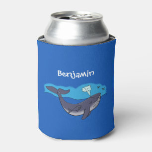 Cute whale and calf cartoon can cooler
