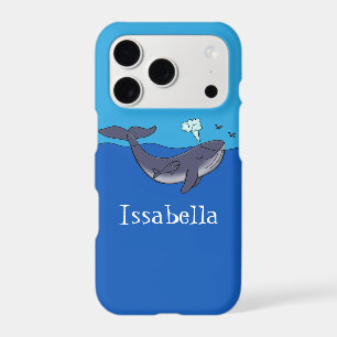 Cute whale and calf whimsical cartoon