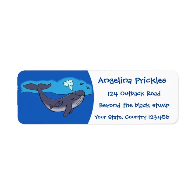 Cute whale and calf whimsical cartoon (Front)