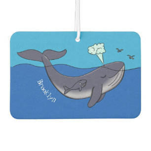 Cute whale and calf whimsical cartoon air freshener