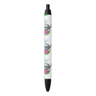 Cute Whale and Watermelon Black Ink Pen
