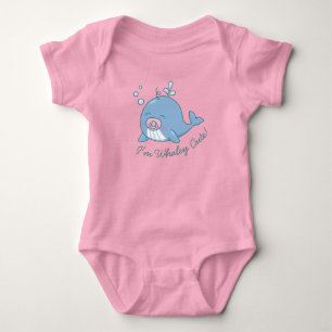 Cute Whale Baby Shower Whaley Cute Girl Pink Bodysuit