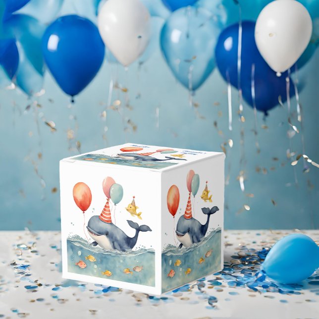 Cute Whale Boy's Birthday Favor Box (Creator Uploaded)