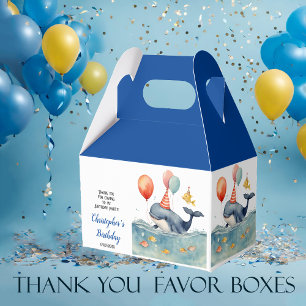 Cute Whale Boys Birthday Favor Box