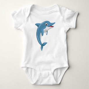 Cute Whale Cartoon Artwork  Baby Bodysuit