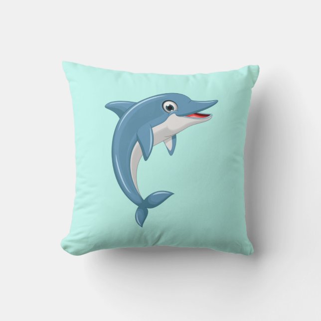 Cute Whale Cartoon Artwork  Throw Pillow (Front)