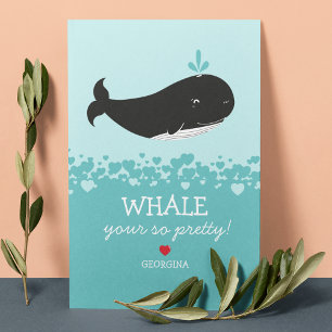Cute Whale Classroom Valentine Holiday Card