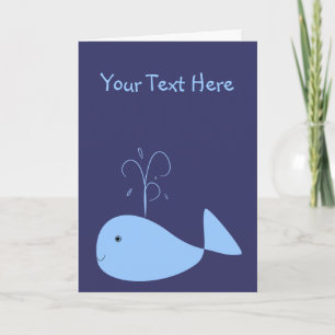 Cute Whale Customized Greeting Cards