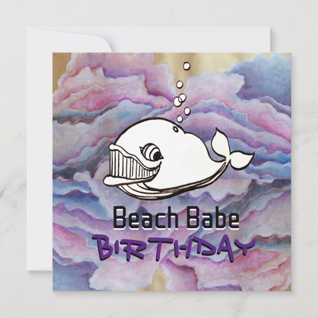 cute whale drawing invitation (Front)