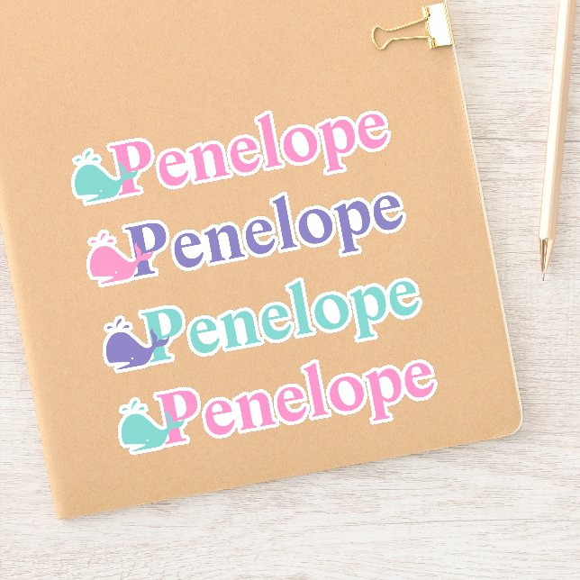 Cute Whale Fish Symbol Custom Personalized Name (Notebook)