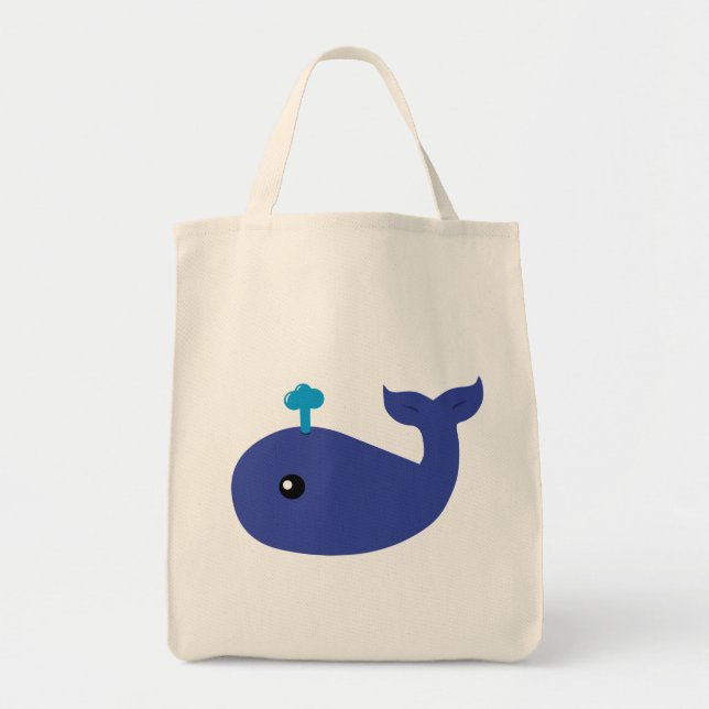 Cute Whale Jumbo Tote Bag (Front)
