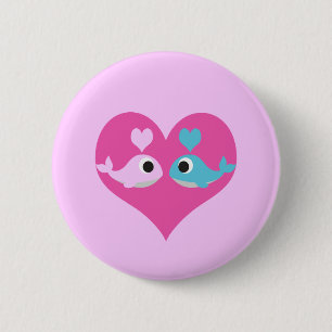 Cute Whale Love 2 Inch Round Button