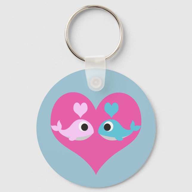 Cute Whale Love Keychain (Front)