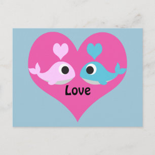 Cute Whale Love Postcard