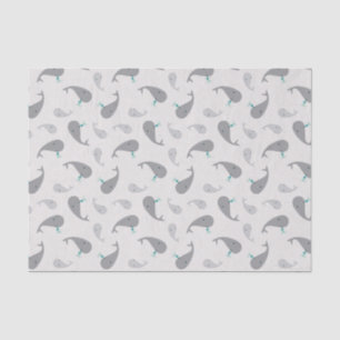 Cute Whale Mom and Baby Pattern Tissue Paper