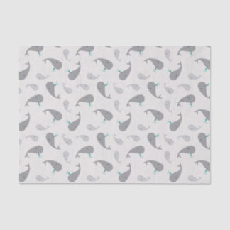 Cute Whale Mom and Baby Pattern Tissue Paper