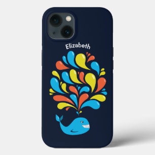Cute Whale Name Cartoon Fish Colourful iPhone 13 Case