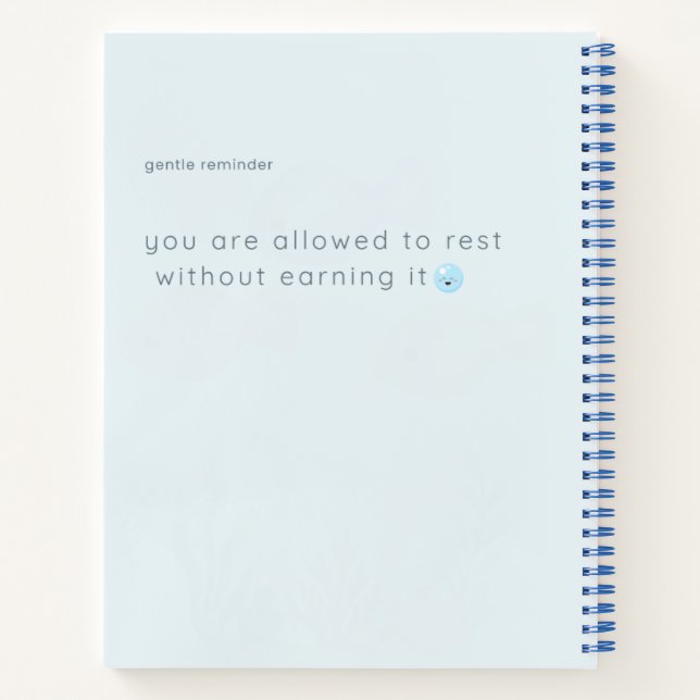 Cute Whale Ocean Aesthetic Notebook | Soft Minimal (Back)