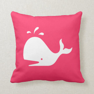 Cute Whale Pillow: Customizable Text & Colour Throw Pillow