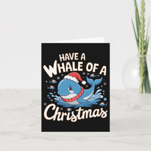 Cute Whale Santa Christmas Ocean Animal Lover Holi Card