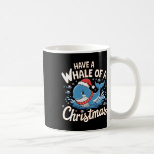 Cute Whale Santa Christmas Ocean Animal Lover Holi Coffee Mug