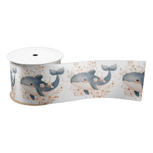 Cute Whale Satin Ribbon