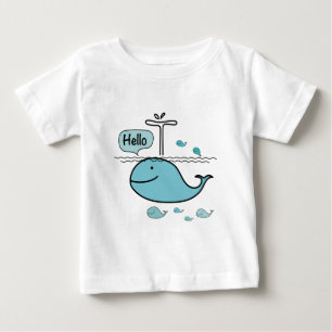 cute whale, say hello on the sea baby T-Shirt