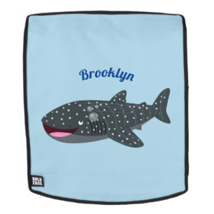 Cute whale shark happy cartoon illustration backpack