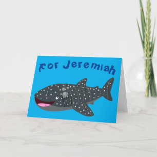 Cute whale shark happy cartoon illustration card