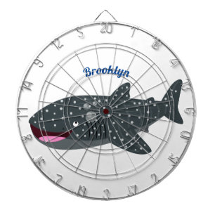 Cute whale shark happy cartoon illustration dartboard